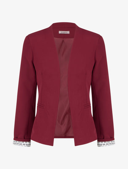 Veste droite à épaulettes - Bordeaux - 1