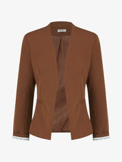 Veste droite à épaulettes - Marron