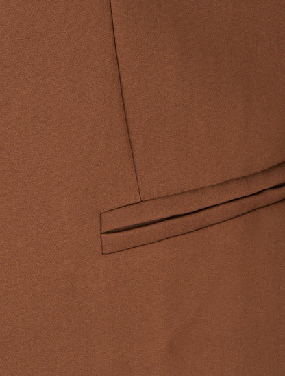 Veste droite à épaulettes - Marron - 3