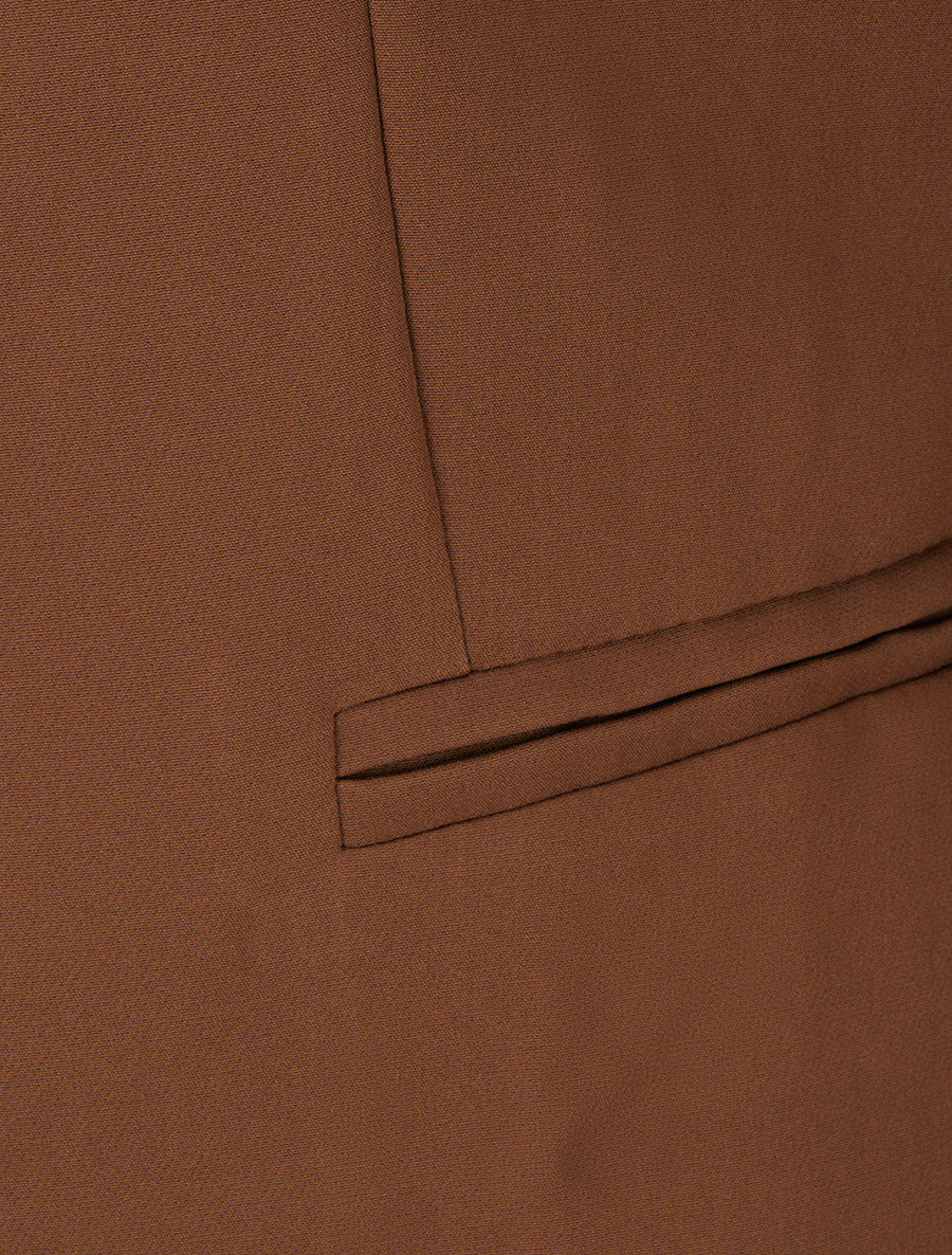 Veste droite à épaulettes - Marron