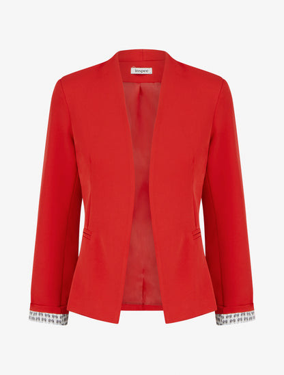 Veste droite à épaulettes - Rouge - 1