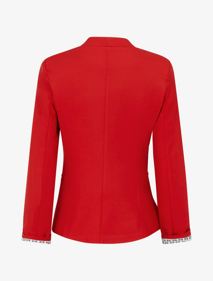 Veste droite à épaulettes - Rouge - 2