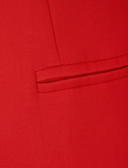 Veste droite à épaulettes - Rouge - 3