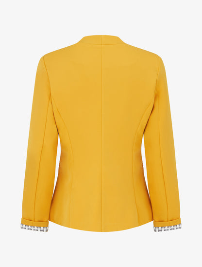 Veste droite à épaulettes - Jaune moutarde - 2