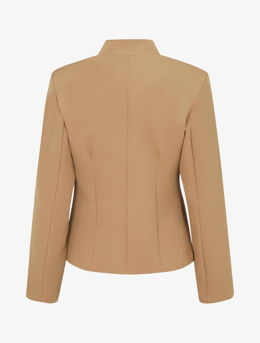 Blazer boutonné à épaulettes - Beige foncé - 2