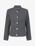 Blazer boutonné à épaulettes - Gris - 1