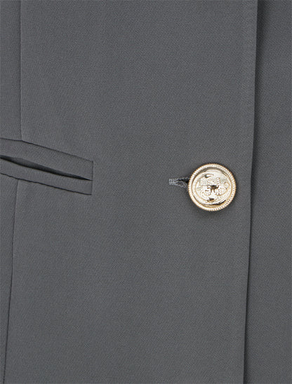 Blazer boutonné à épaulettes - Gris - 3