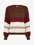Pull en maille à bandes contrastantes - Bordeaux/marron - 1