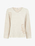 Pull à col rond à motif floral - Beige - 1