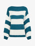 Pull en maille rayé bicolore - Bleu canard - 1