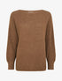 Pull uni à manches chauves-souris - Marron - 1