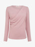 Pull uni à côté effet drapé - Rose - 1
