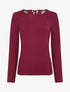 Pull fin uni à empiècement bijoux - Lie de vin - 1