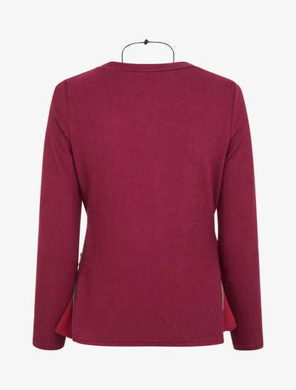 Pull fin zippé sur les côtés - Lie de vin - 2