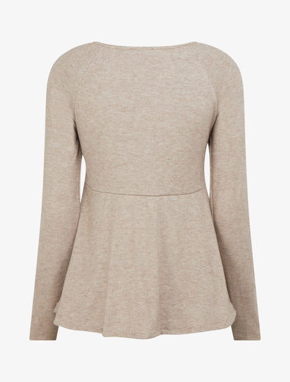 Pull fin à liens de serrage - Taupe - 2