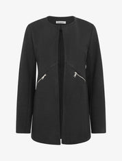 Veste mi-longue à zips - Noir - 5