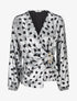 Blouse irisée élastiquée à imprimé coeurs - Argent - 1