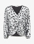 Blouse irisée élastiquée à motifs coeurs - Argent - 1