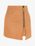 Jupe short zippée en suédine - Camel - 1