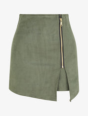 Suède rokbroek met rits - Kaki