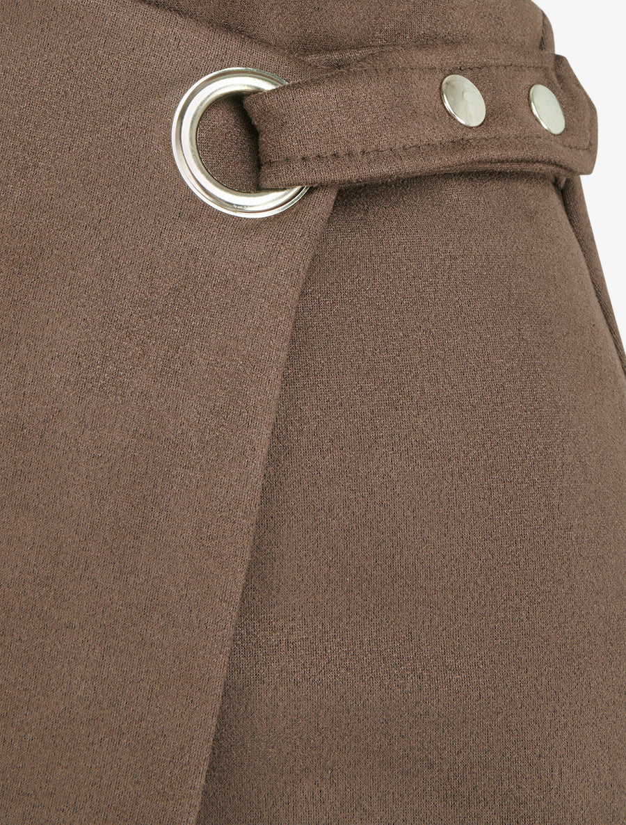 Omslagrok met oogje stijl - Bruin