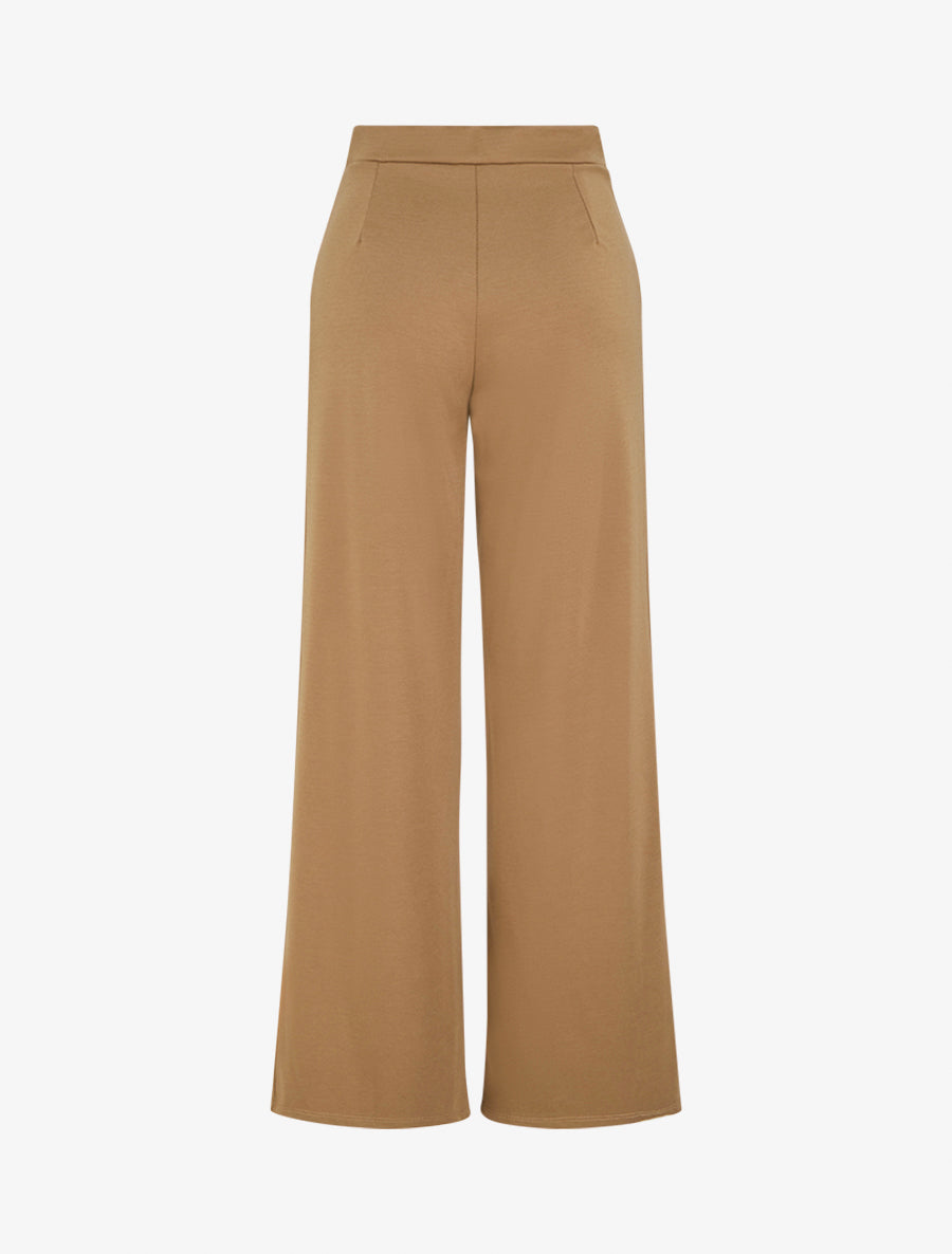 Pantalon taille à pan boutonné - Camel - 2