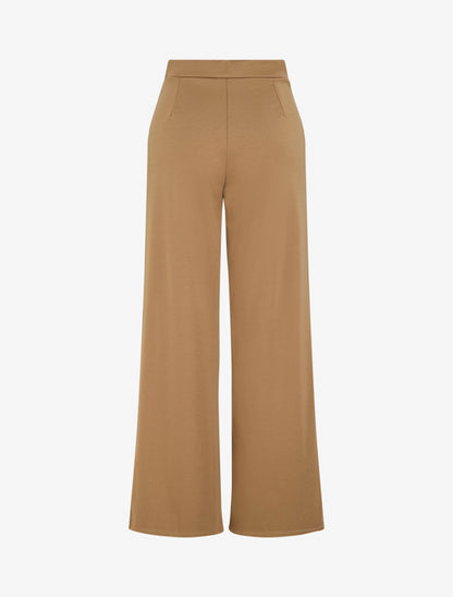 Pantalon taille à pan boutonné - Camel - 2
