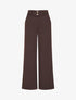 Pantalon taille à pan boutonné - Marron foncé - 1
