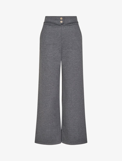 Pantalon taille à pan boutonné - Gris anthracite - 1