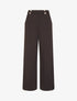 Pantalon fluide taille ornée de boutons - Marron foncé - 1