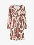 Robe élastiquée à imprimé fantaisie - Marron - 1