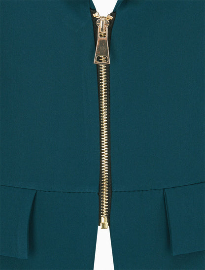 Veste cintrée à zip - Bleu pétrole - 3