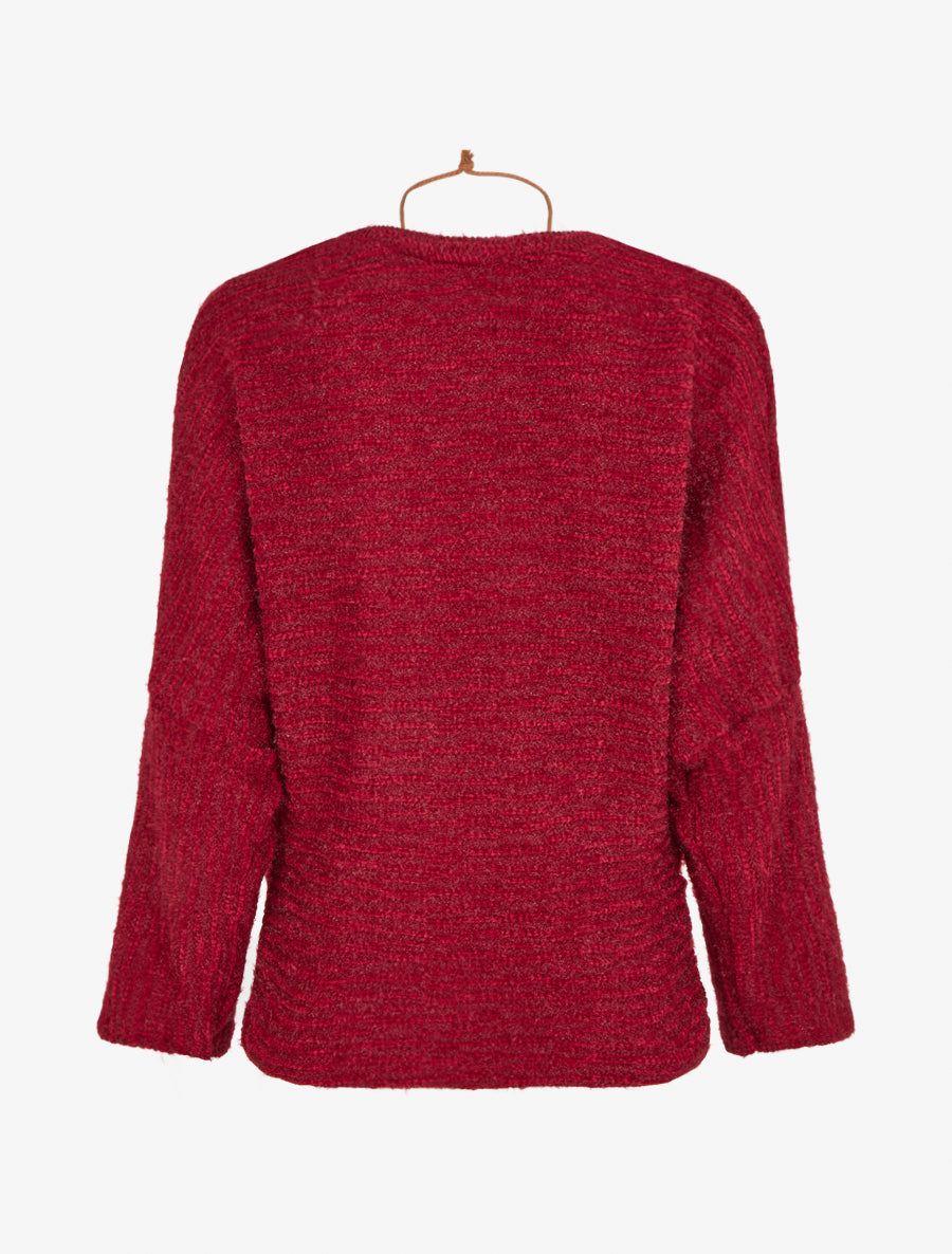 Pull duveteux à manches longues - Rouge - 2