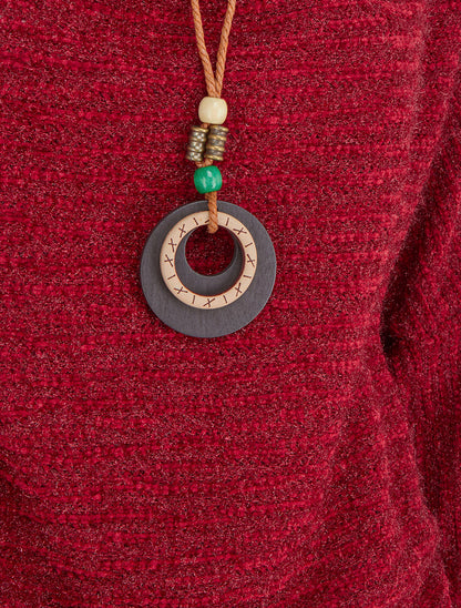 Pull duveteux à manches longues - Rouge - 3