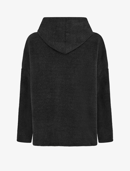 Gilet en maille zippé à capuche - Noir - 2