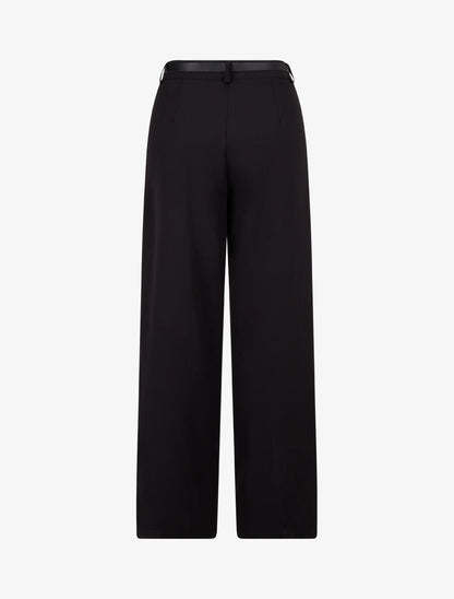 Pantalon de tailleur droit à plis - Noir - 2