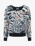 Blouse en voile imprimé animal - Noir - 1