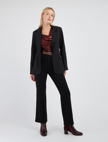 Blazer uni strassé - Noir - 8
