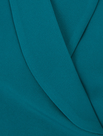 Blazer uni à nouer - Bleu canard - 3