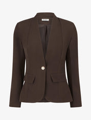Blazer uni boutonné - Marron