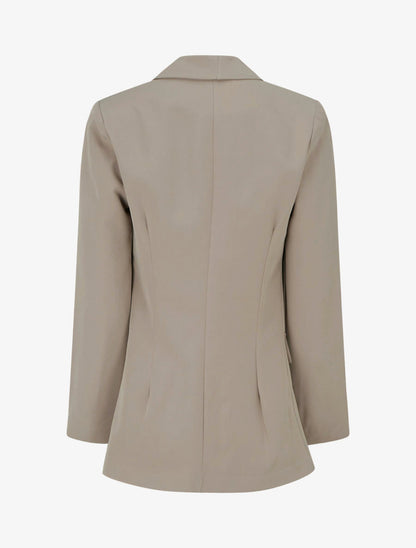 Blazer uni à poches décoratives - Taupe