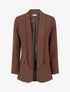 Blazer uni à poches décoratives - Marron - 1