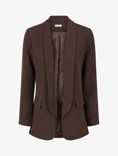 Effen blazer met decoratieve zakken - Bruin