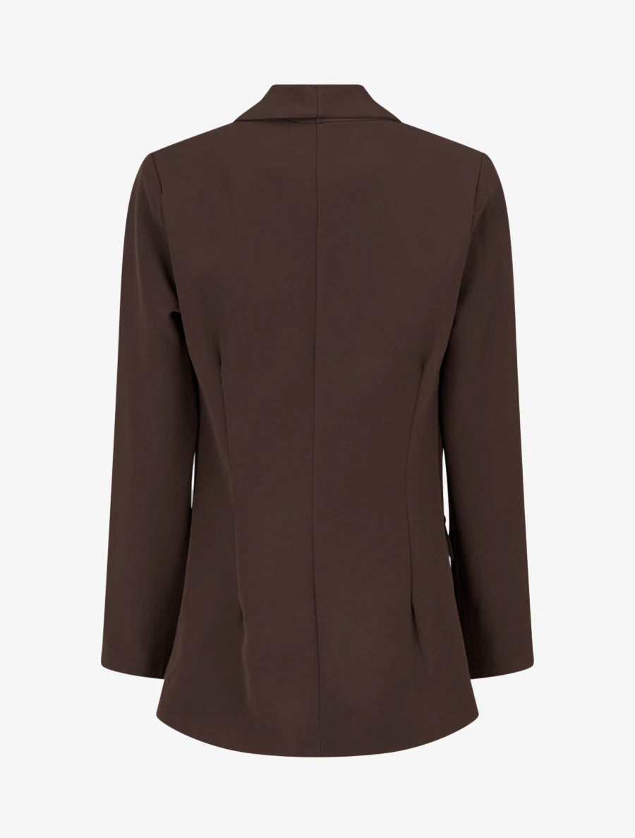 Effen blazer met decoratieve zakken - Bruin