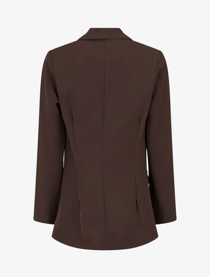 Effen blazer met decoratieve zakken - Bruin