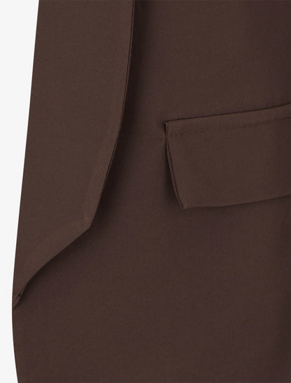 Effen blazer met decoratieve zakken - Bruin