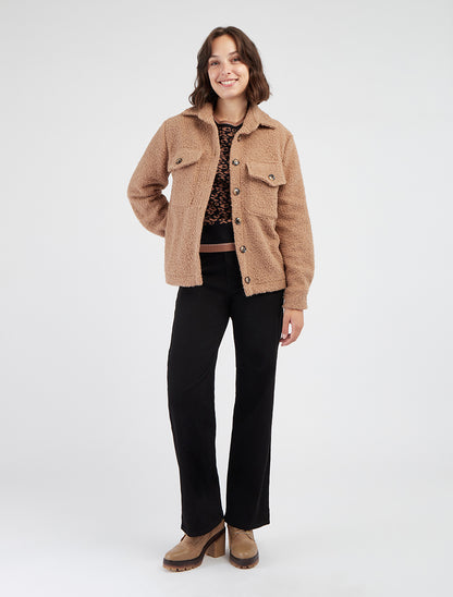 Veste effet laine bouclée - Camel