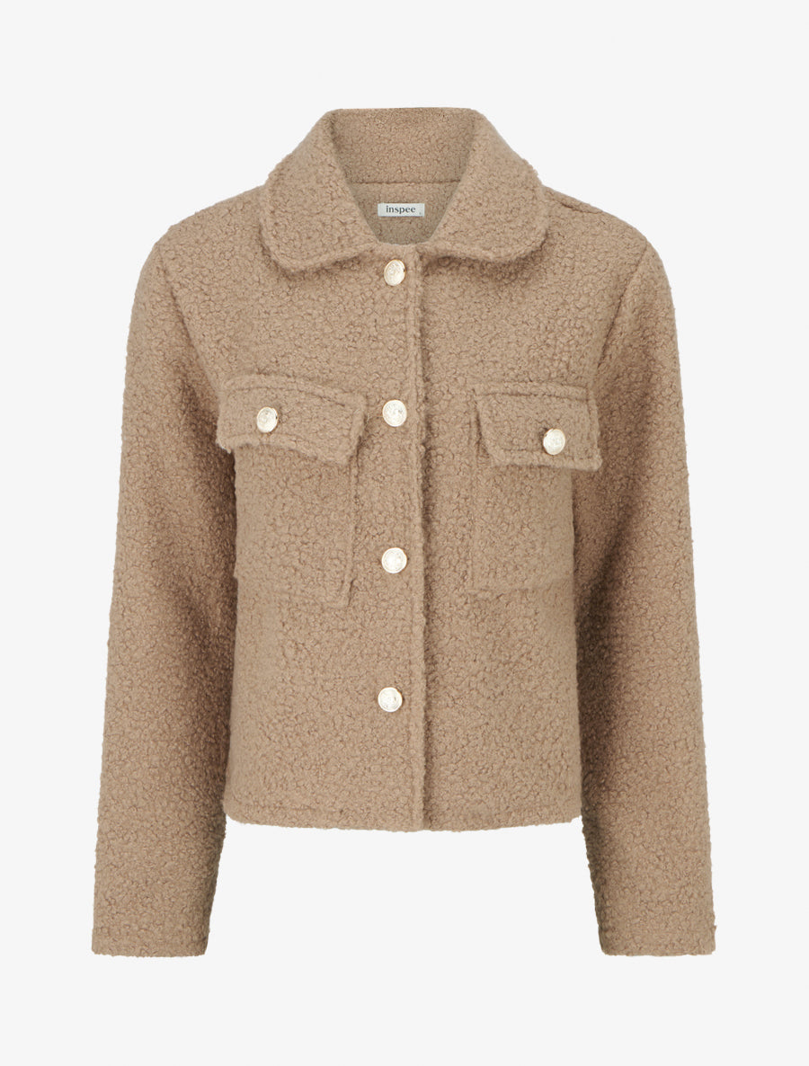 Kort jasje met bouclé wol-effect - Mol