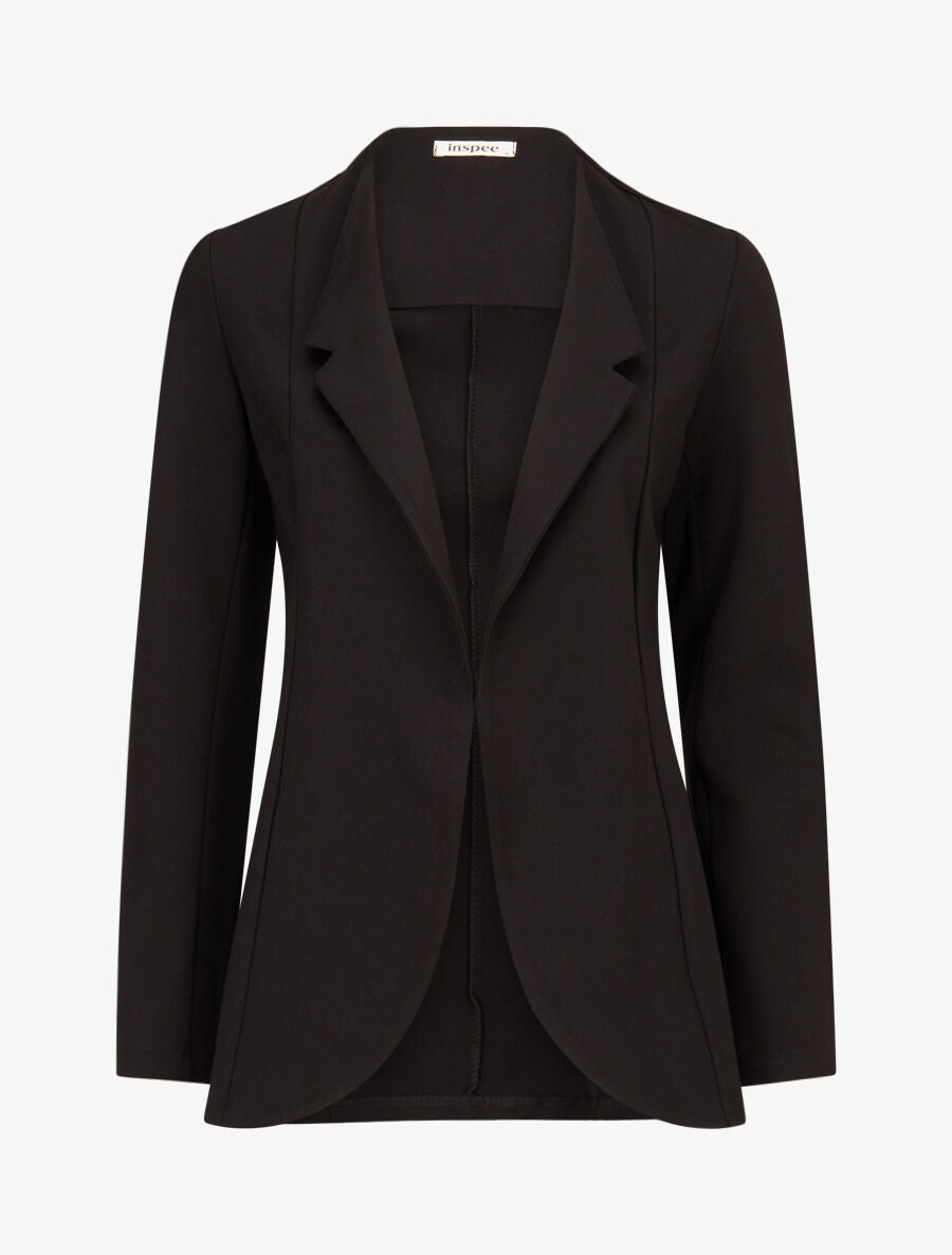 Veste à col biseauté - Noir - 1