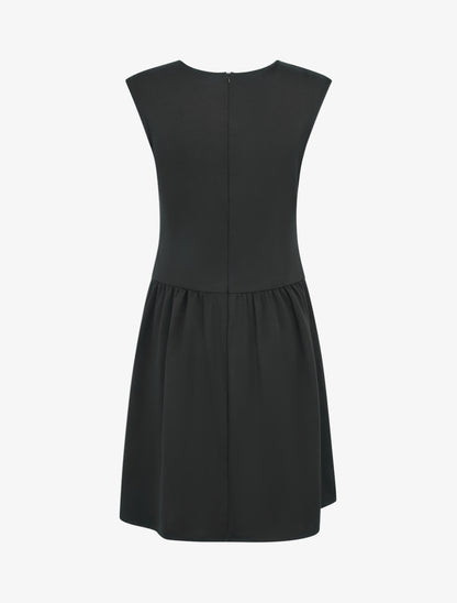 Robe evasée à empiècement torsadé - Noir - 2